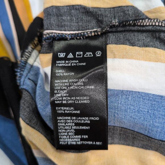 Urban Outfitters Yellow Blue White Striped Sleeveless Cropped Jumpsuit Size Lg - Picture 5 of 11